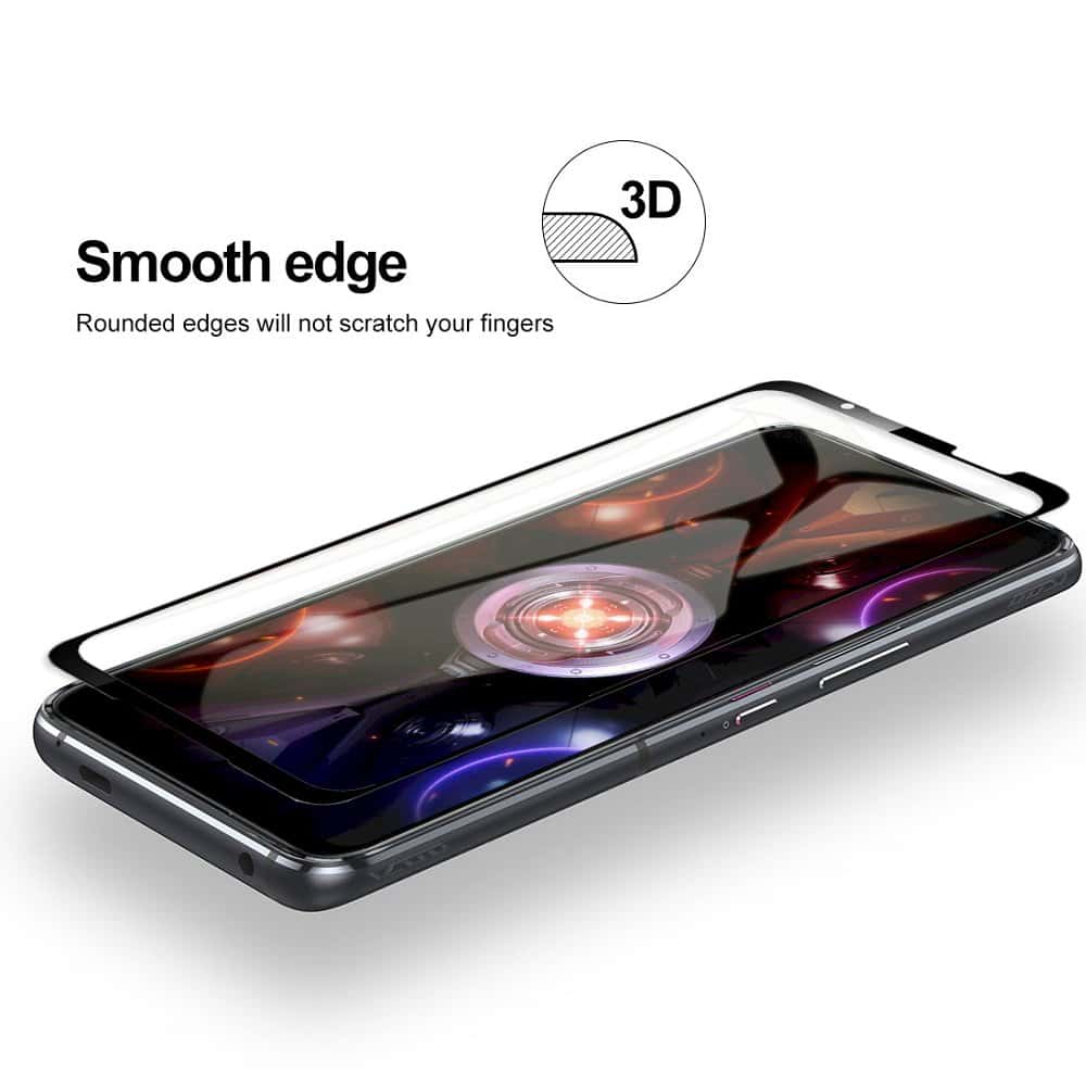 Asus ROG Phone 5s Pro Full Coverage Tempered Glass LCD Screen Protector Film Guard (Black)