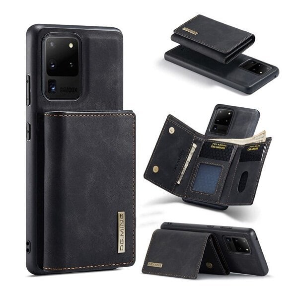 DG.MING For Samsung Galaxy S20 FE | S20 Ultra Premium Trifold Wallet Leather Case With 2-in-1 Magnetic Detachable Card Holder Pocket Cover