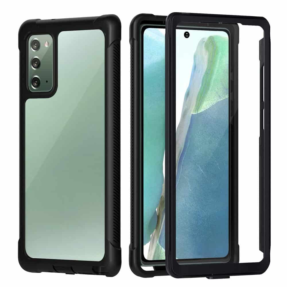 For Samsung Galaxy Note 20 | Note 20 Ultra Military Grade Shockproof Clear Heavy Duty Case Bumper Drop Protection Tough Cover (Black)
