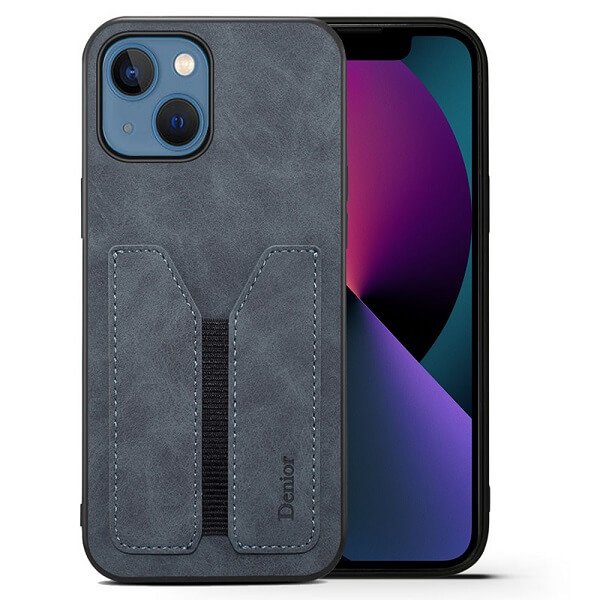 Denior For Apple iPhone 13 Pro / 13 Pro Max / 13 Mini Leather Case with Elastic Wallet Card Holder Slot Pocket Cover