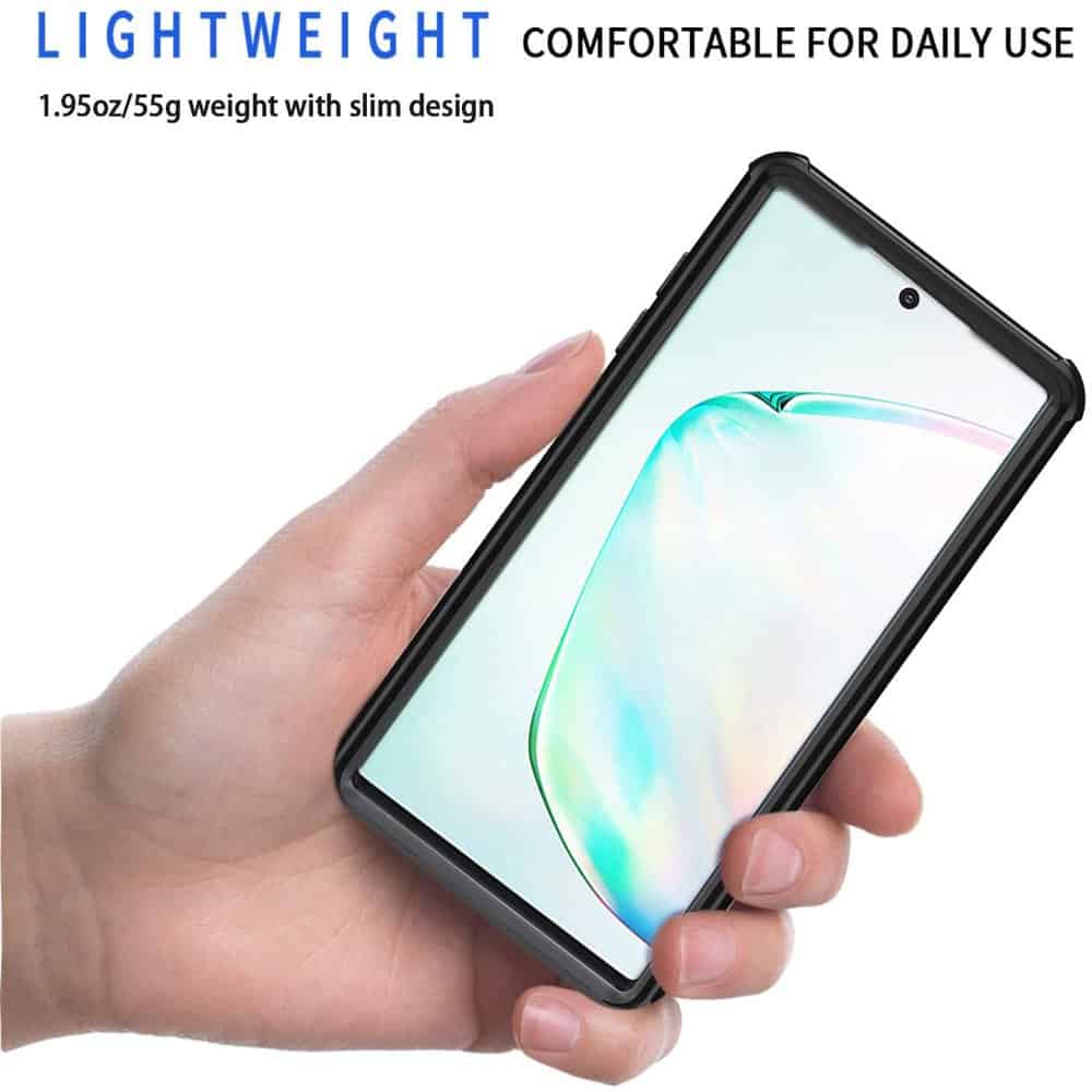 For Samsung Galaxy Note 10 |Note10+ /Note10 Plus Military Grade Shockproof Clear Heavy Duty Case Bumper Drop Protection Tough Cover (Black)