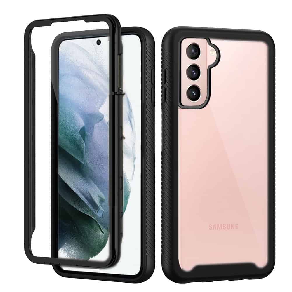 Samsung Galaxy S21 | S21 FE | S21 Ultra Military Grade Shockproof Clear Heavy Duty Case Bumper Drop Protection Tough Cover (Black)
