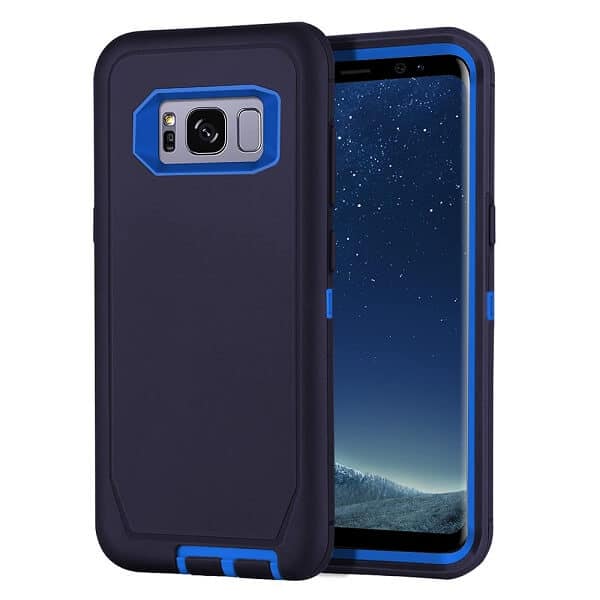Samsung Galaxy S8 New Defender Shockproof Case Cover, Wallet Leather Case, Screen Protector, Charging Cable & Adapter.