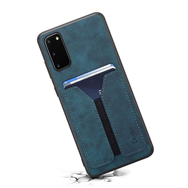 Denior For Samsung Galaxy S20 FE | S20 Ultra Leather Case with Elastic Wallet Card Holder Slot Pocket Cover