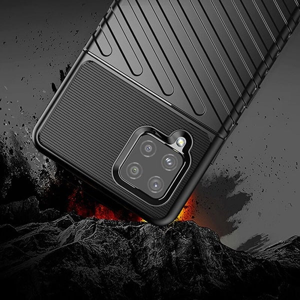 Samsung Galaxy A22 4G Case Shockproof Absorption Anti Scratch Heavy Duty Durable Drop Protection Phone Armor Back Cover (Black)
