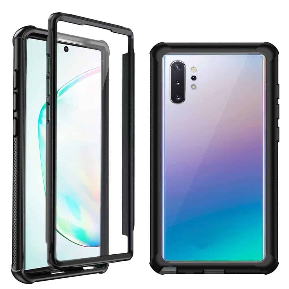 For Samsung Galaxy Note 10 |Note10+ /Note10 Plus Military Grade Shockproof Clear Heavy Duty Case Bumper Drop Protection Tough Cover (Black)