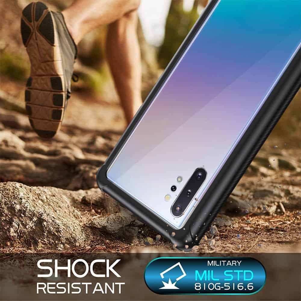 For Samsung Galaxy Note 10 |Note10+ /Note10 Plus Military Grade Shockproof Clear Heavy Duty Case Bumper Drop Protection Tough Cover (Black)