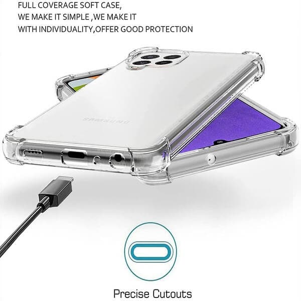 For Samsung Galaxy A22 5G | A22 4G SupRShield Clear Case Shockproof Tough Gel Clear Transparent Air Cushion Cover (Transparent)