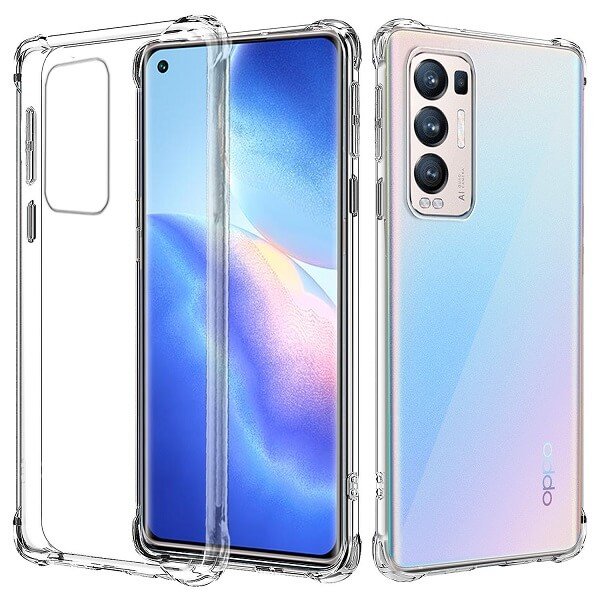 Oppo Find X3 Neo Case Clear Heavy Duty Shockproof Tough Gel Clear Transparent Air Cushion Cover (Transparent)
