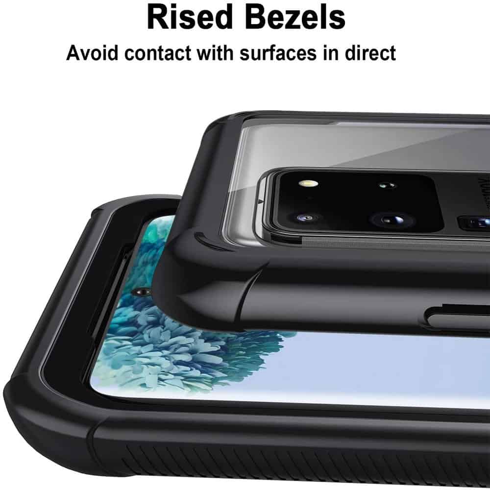 For Samsung Galaxy S20 FE | S20+ /S20 Plus | S20 Ultra Shockproof Clear Heavy Duty Case Bumper Drop Protection Cover (Black)