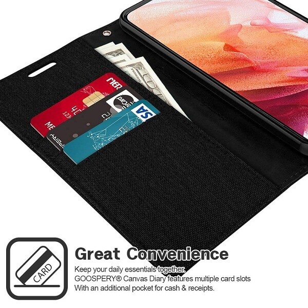 Goospery Canvas For Samsung Galaxy S22 | S22+ /S22 Plus | S22 Ultra Wallet Leather Case Denim Stand Flip Fabric Pouch Credit Card Slots Cover