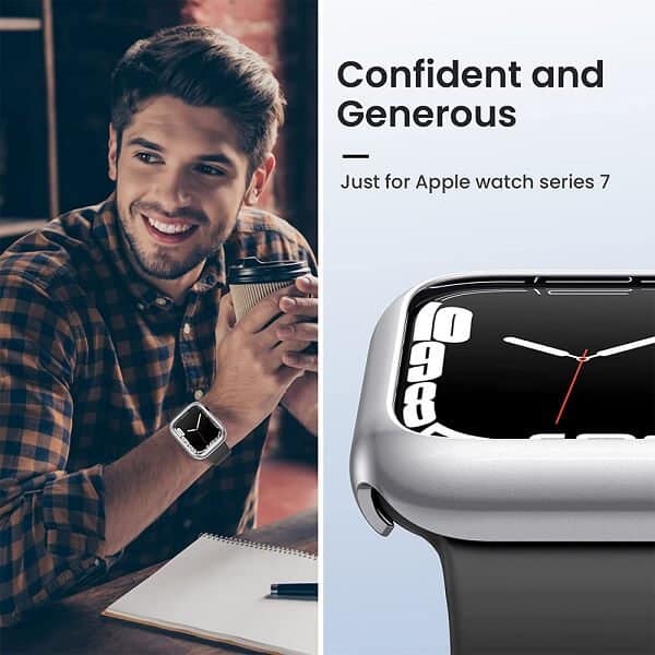 For Apple Watch Series 8 /7 45mm & 41mm Clear Gel Shockproof Protective Case Cover (Silver)