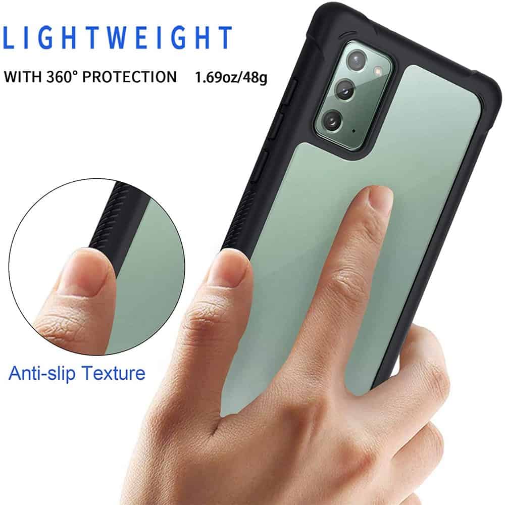 For Samsung Galaxy Note 20 | Note 20 Ultra Military Grade Shockproof Clear Heavy Duty Case Bumper Drop Protection Tough Cover (Black)