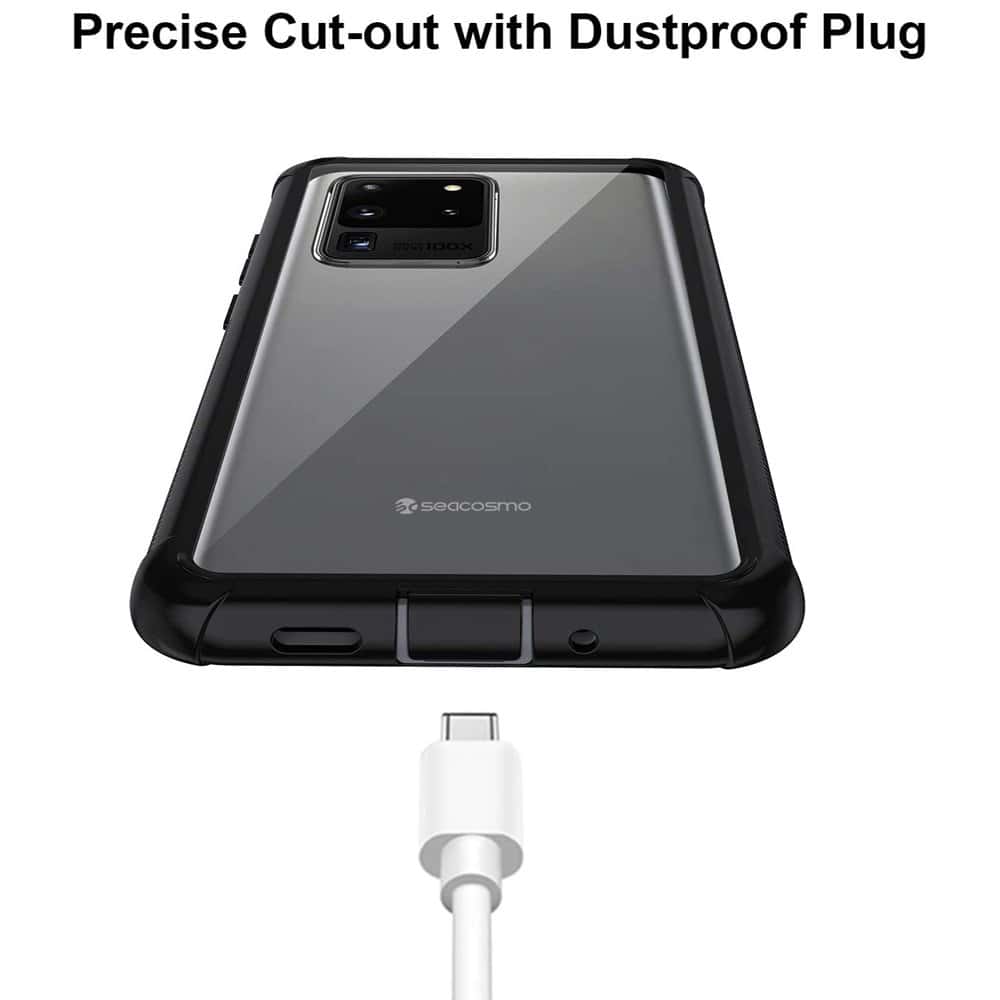 For Samsung Galaxy S20 FE | S20+ /S20 Plus | S20 Ultra Shockproof Clear Heavy Duty Case Bumper Drop Protection Cover (Black)