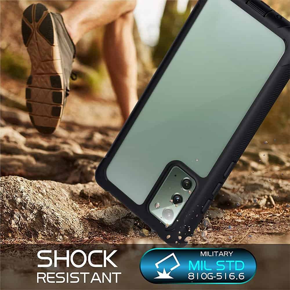 For Samsung Galaxy Note 20 | Note 20 Ultra Military Grade Shockproof Clear Heavy Duty Case Bumper Drop Protection Tough Cover (Black)