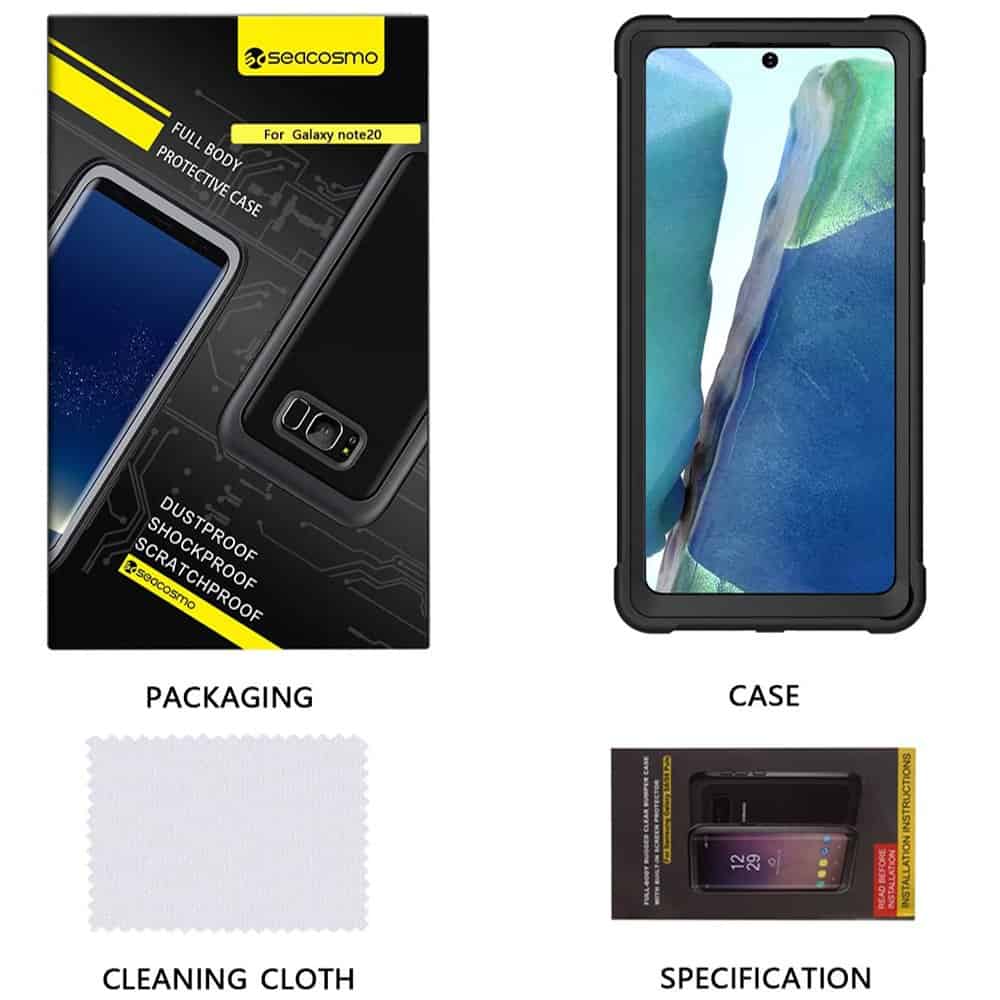 For Samsung Galaxy Note 20 | Note 20 Ultra Military Grade Shockproof Clear Heavy Duty Case Bumper Drop Protection Tough Cover (Black)