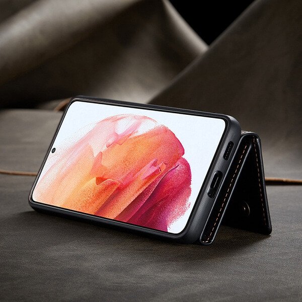 DG.MING For Samsung Galaxy S22 | S22+ /S22 Plus | S22 Ultra Premium Trifold Wallet Leather Case With 2-in-1 Magnetic Detachable Card Holder Pocket Cover
