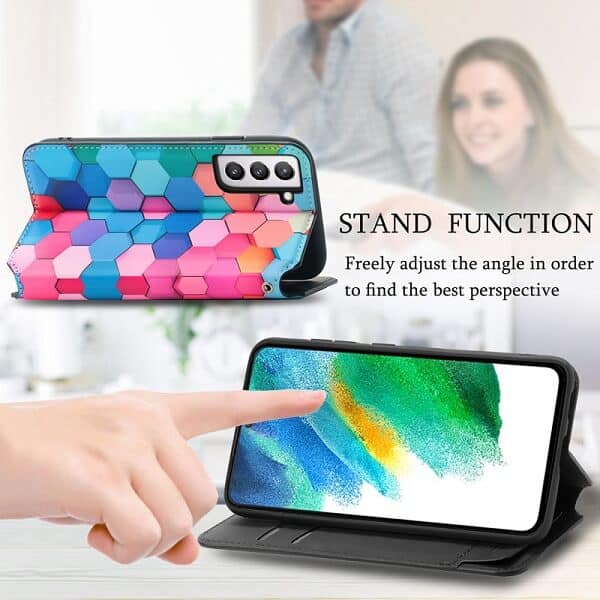 CaseNeo For Samsung Galaxy S21 FE Leather Wallet Flip Case With RFID Blocking Credit Card Holder Slots Cover