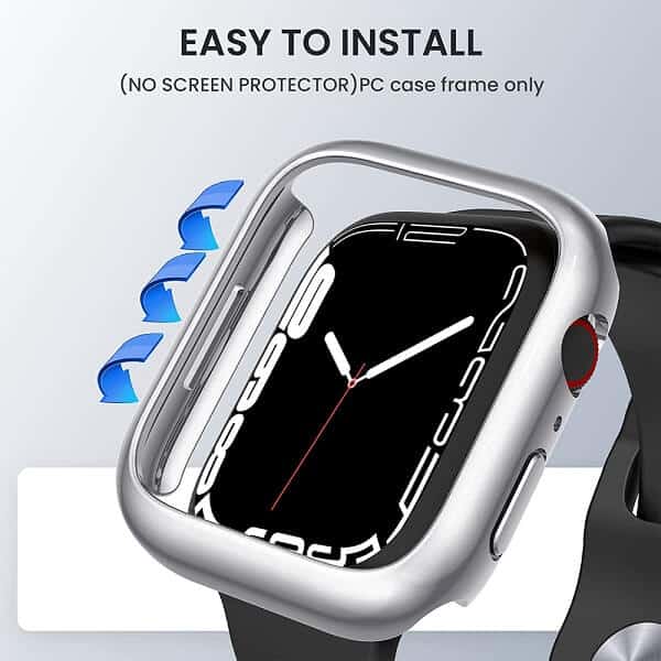 For Apple Watch Series 8 /7 45mm & 41mm Clear Gel Shockproof Protective Case Cover (Silver)