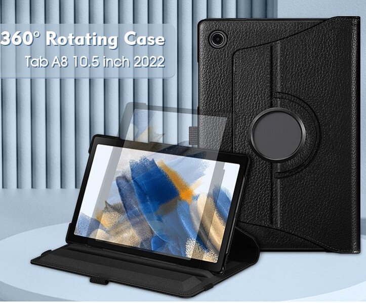 Samsung Galaxy Tab A8 10.5 (2021) SM-X200 X205 360 Degree Rotating Stand Case Cover (Nany Blue)