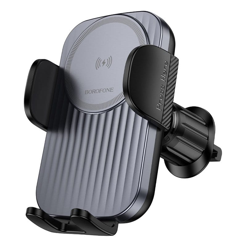 Borofone BH221 15W Fast Charging Charger Air Vent Wireless Car Mount Mobile Phone Holder (Black)