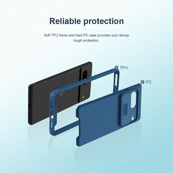 Nillkin For Google Pixel 7 CamShield Series Shockproof Heavy Duty Protective Case With Slide Camera Cover - Black
