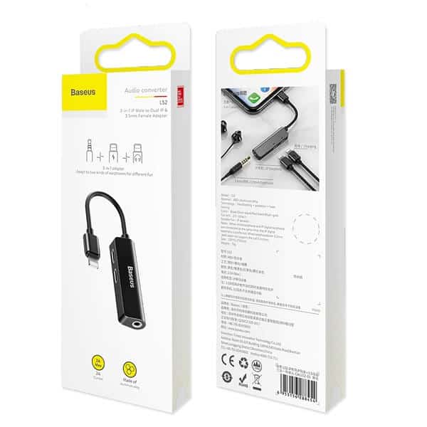 Baseus 3in1 AUX Audio Adapter For Lightning to 3.5mm Jack Earphone Charging Splitter OTG Converter For Apple iPhone 12 Pro Max 11 Pro XS Max XR X XS 8 7 6S Plus SE 2020 1