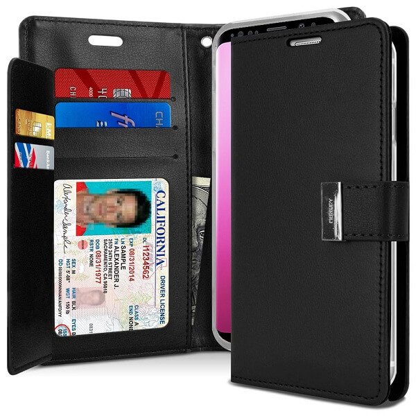Goospery Samsung Galaxy S9 Rich Diary Black Wallet Case