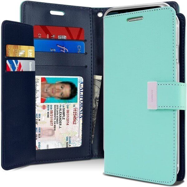 Goospery Galaxy Note 20 Rich Diary Aqua Wallet Case