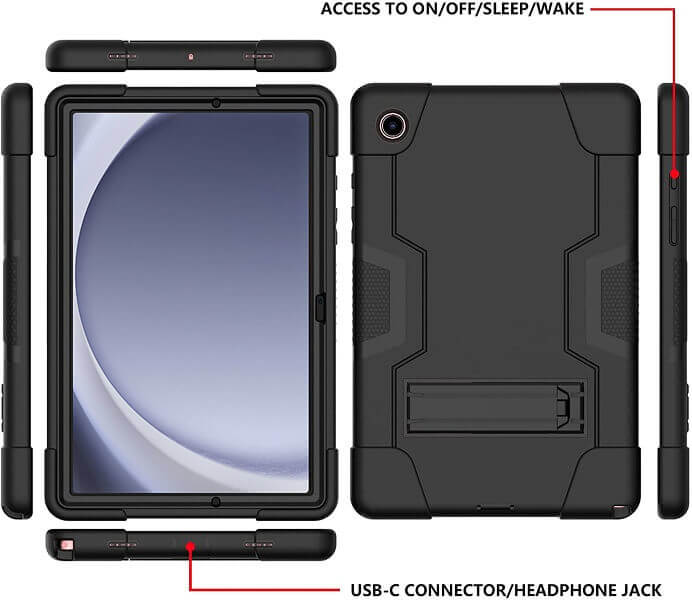 For Samsung Galaxy Tab A9 /Tab A9+ Plus Hybrid Fancy Shockproof Heavy Duty Kickstand Case Cover
