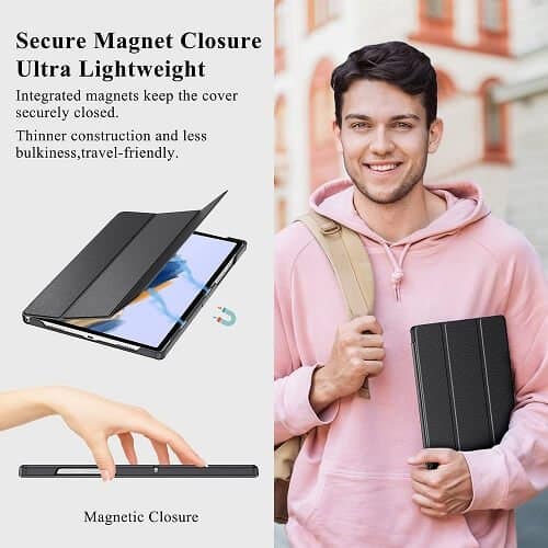 Samsung Galaxy Tab A8 10.5″ SM-X200 /X205 Folio Smart Leather Magnetic Stand Case Cover (Black)