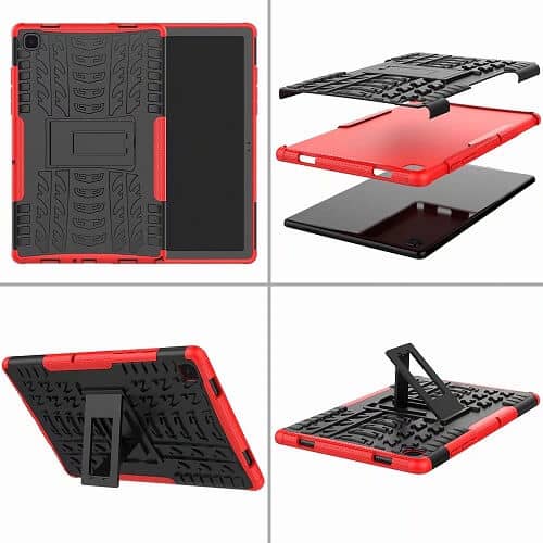 Samsung Galaxy Tab A7 10.4 inch SM-T500 T505 Shockproof Case Heavy Duty Rugged Protective Cover (Red)