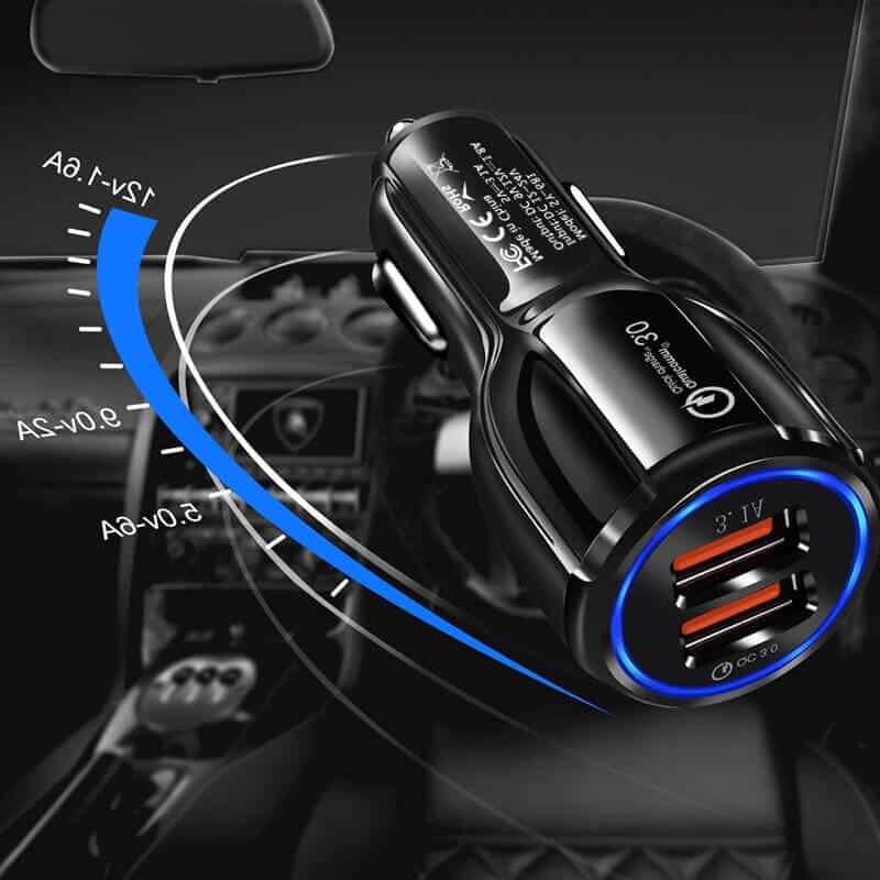 QC3.0 35W Dual USB 6A Fast Charging Car Charger Quick Charge Mobile Phone Charger for iPhone Samsung Nokia Oppo Moto Google
