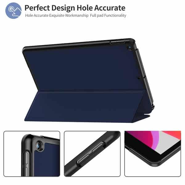 Apple iPad 9th /8th /7th Gen 10.2 inch 2021 /2020 /2019 Folio Smart Leather Magnetic Stand Case Cover (Black)