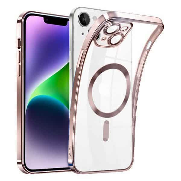 For Apple iPhone 14, 14 Plus, 14 Pro, 14 Pro Max MagSafe Magnetic Case with HaloLock Shockproof Protective Electroplating Clear Cover