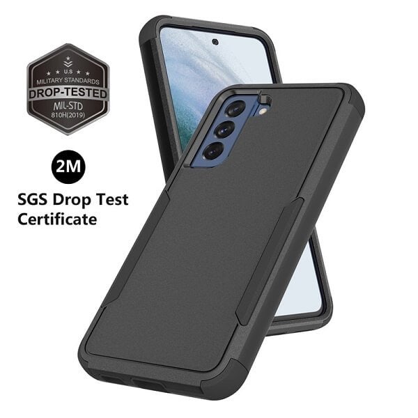 For Samsung Galaxy S21 3in1 Case Drop Resistant Defender Tradies Hybrid Armor Heavy Duty Rugged Shockproof Tough Cover (Black)