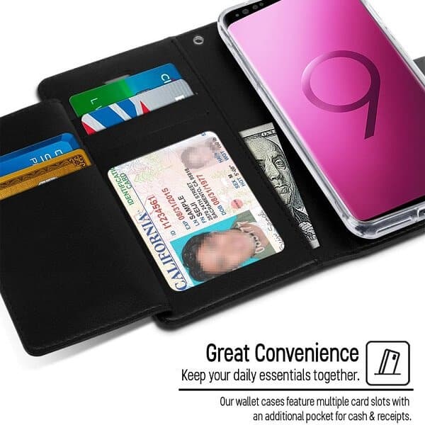 Goospery For Samsung Galaxy S9 |Galaxy S9+ /S9 Plus Rich Diary Wallet Flip Case Leather Card Slots Magnetic Cover