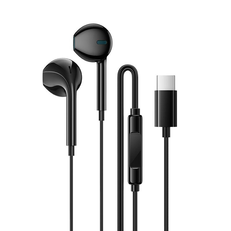 BOROFONE BM100 USB Type C Wire Controlled Digital Earphones Headphone With Microphone Supports Calls Audio Plug Wired Headset (Black)