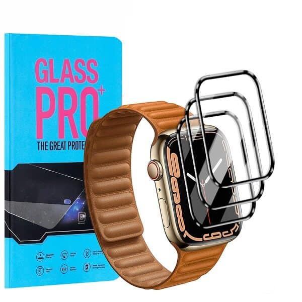 (3 Pcs) For Apple Watch Series 11/10/9 /8 /7 41mm 45mm Full Coverage Tempered Glass Screen Protector