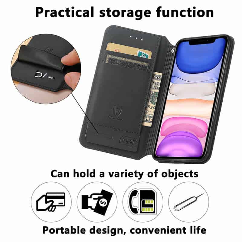 CaseNeo For Apple iPhone 11 /11 Pro / 11 Pro Max Leather Wallet Flip Case With RFID Blocking Credit Card Holder Slots Cover