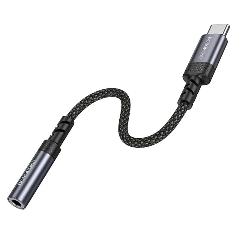 Borofone BV24 USB Type C Male to 3.5mm Digital Audio Converter Cable Adapter (Metal Grey)
