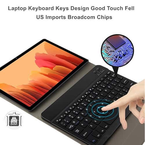 Samsung Galaxy Tab A7 10.4 inch SM-T500 T505 Detachable Wireless Bluetooth Keyboard Case, Lightweight Protective Slim Folio Leather Smart Cover