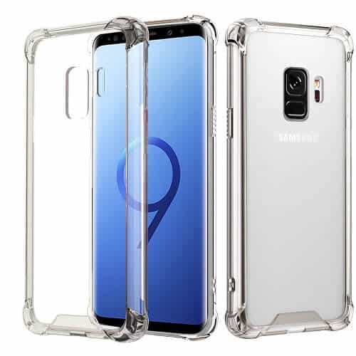 Samsung Galaxy S9 Clear Case Drop Cushion Heavy Duty Soft Gel Shockproof Cover (Transparent)