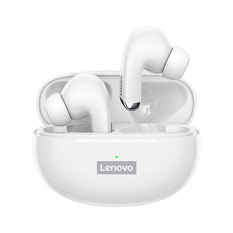 Original Lenovo LP5 Bluetooth Headphone TWS Wireless Earphones Headset Waterproof Earbuds Touch Control With Mic For All Phone (White)
