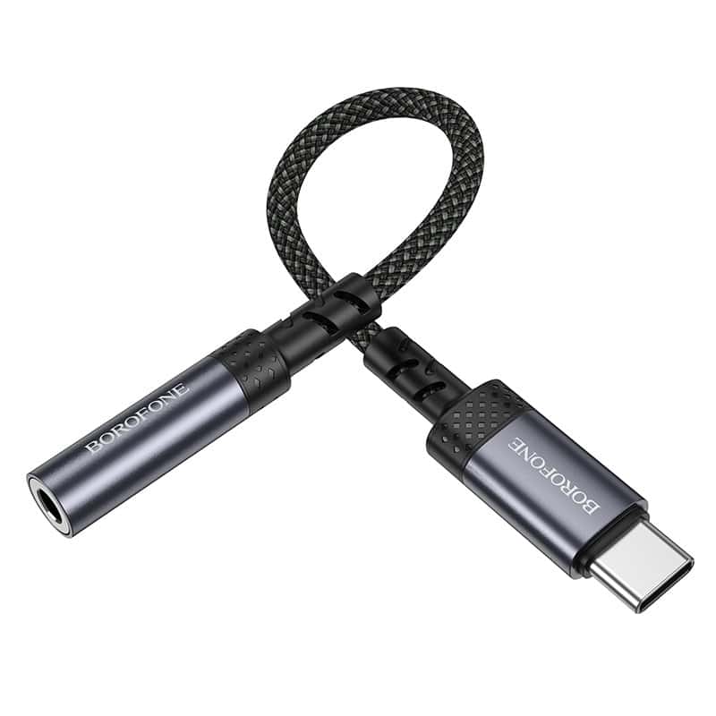 Borofone BV24 USB Type C Male to 3.5mm Digital Audio Converter Cable Adapter (Metal Grey)