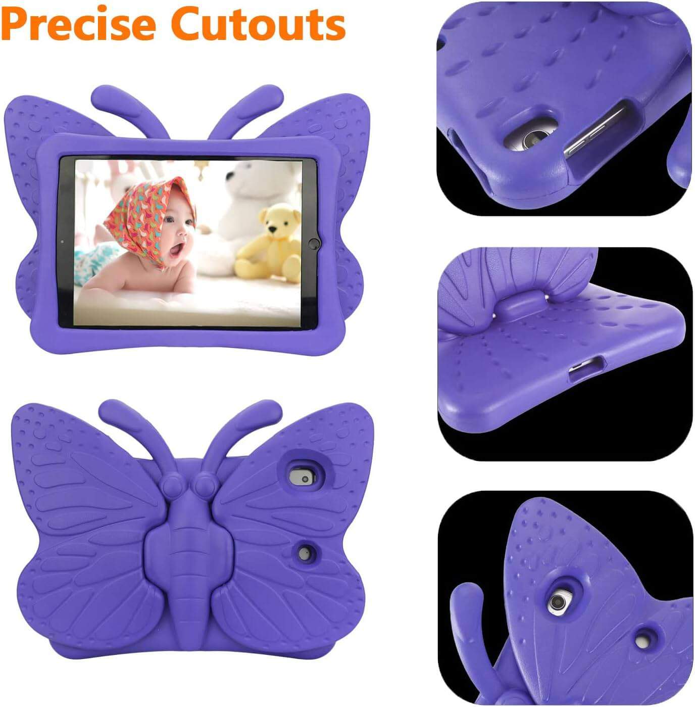 For Apple iPad 10.2 inch 9th/8th/7th Gen /Pro 10.5/Air 3 Kids Case, Butterfly Shockproof Handle Eva Stand Protective Shockproof Cover
