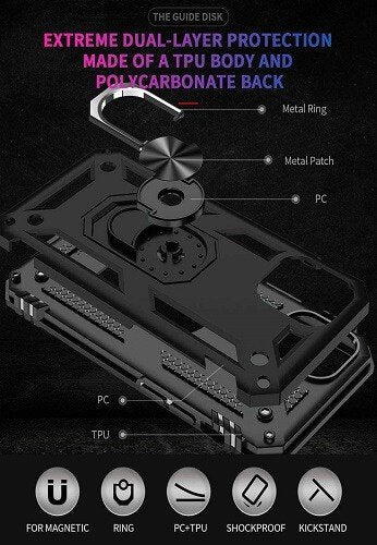 For Apple iPhone 12 /12Mini /12 Pro /12 Pro Max Anti Scratch Rugged Magnetic Car Mount Ring Case Cover