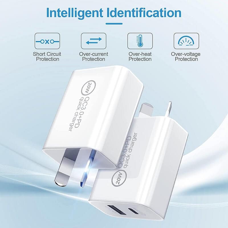 20W Dual PD +USB Type C Fast Charging Wall Plug Charger Adapter For Apple iPhone Samsung Galaxy Google Nokia Oppo Huawei iPad