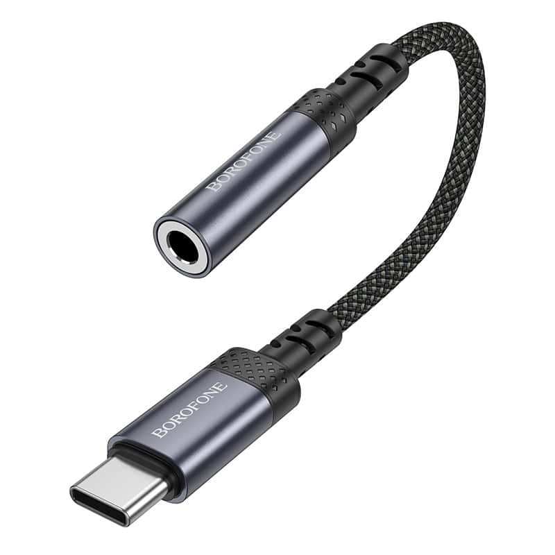 Borofone BV24 USB Type C Male to 3.5mm Digital Audio Converter Cable Adapter (Metal Grey)