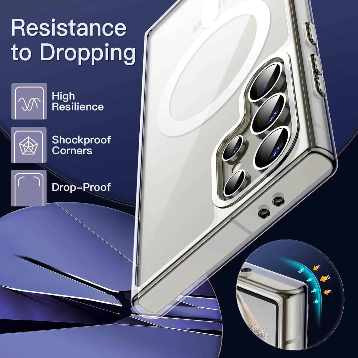 For Samsung Galaxy S24, S24+ /S24 Plus & S24 Ultra MagSafe Magnetic Case with HaloLock Shockproof Back Clear Protective Cover